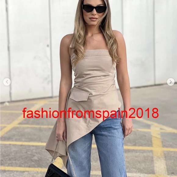 Zara asymmetric gabardine top - Picture 1 of 3